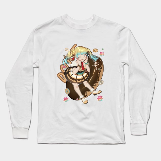 Donut Girl Long Sleeve T-Shirt by Neydarts